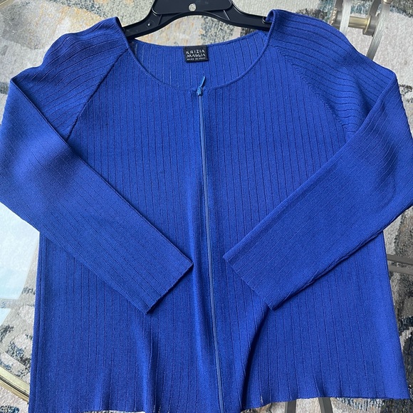 KRIZIA Maglia Made in Italy Zipup Cardigan Top 42/S - Picture 3 of 10